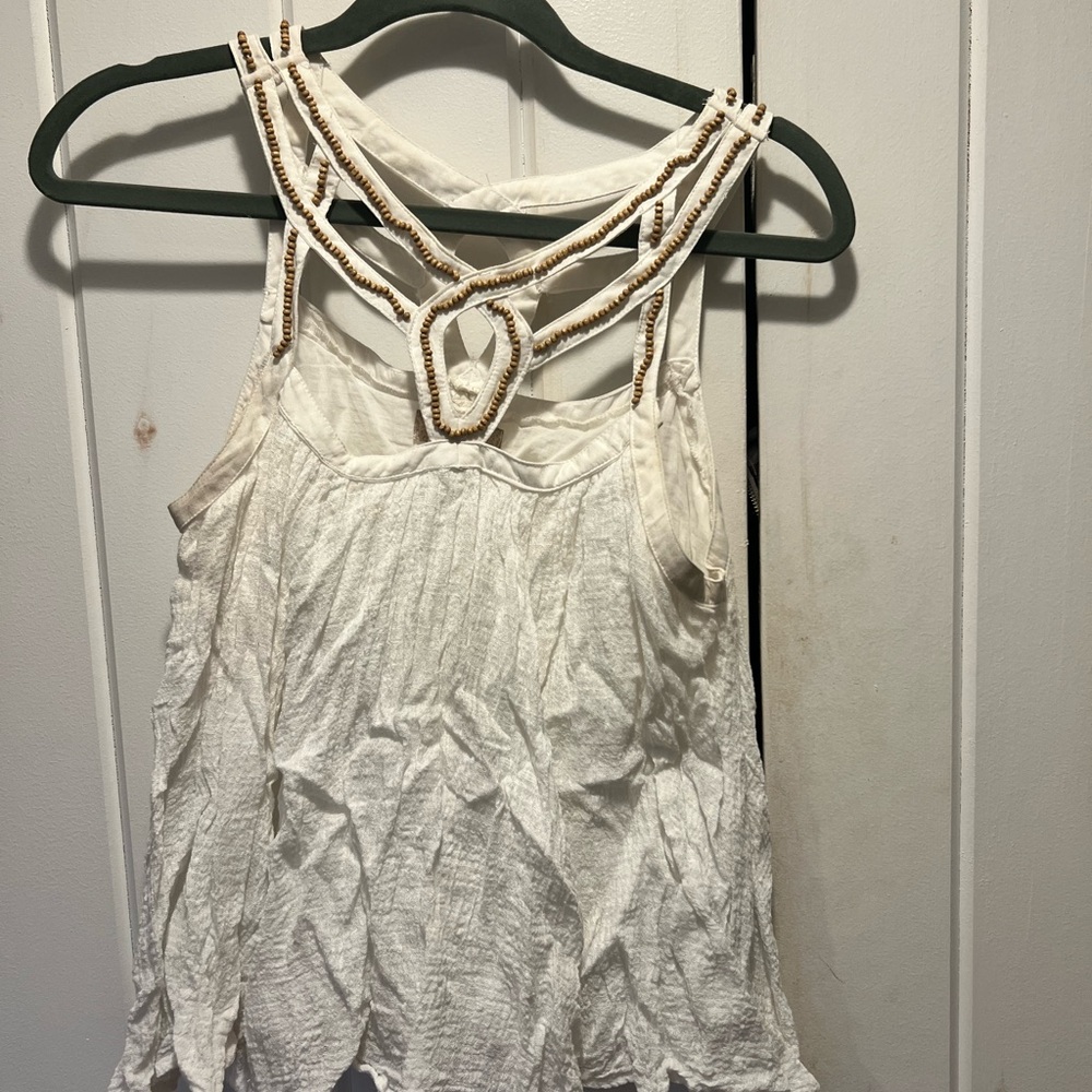 Altar'd State White Asymmetrical Cut Out Tank Top